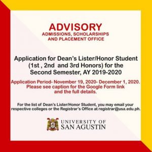 application for dean s lister