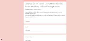 Application for Deans Lister Honor Student for BS Pharmacy and BS Nursing for First Semester 2020 2021