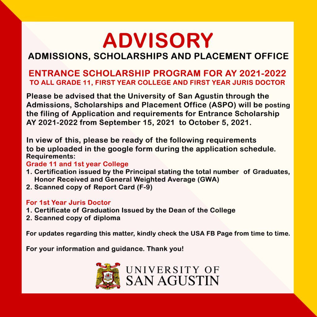 Advisory- ASPO Entrance Scholarship AY 2021-2022