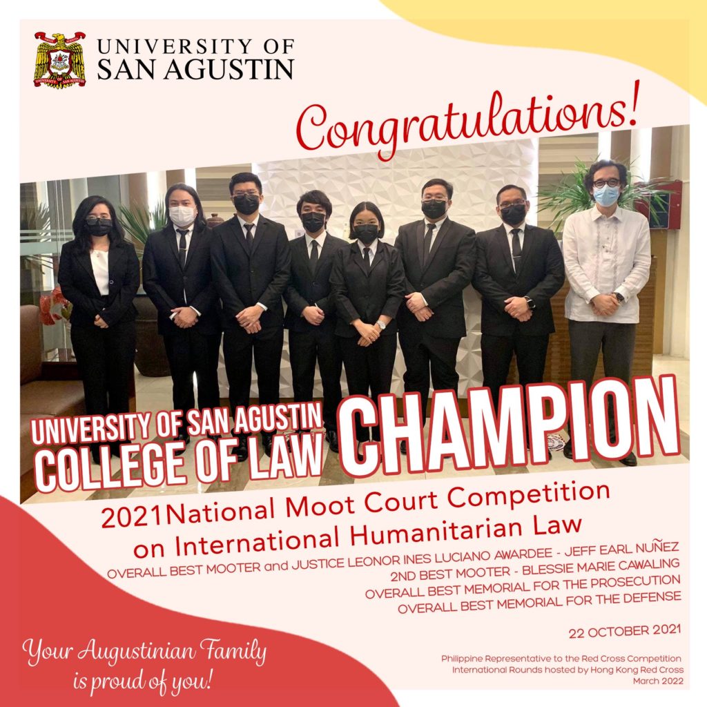 University of San Agustin College of Law Champion 2021 National Moot Court Competition on International Humanitarian Law