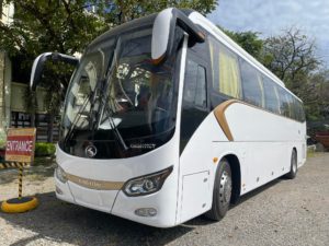 50 SEATER TOURIST BUS ARRIVES AT USA