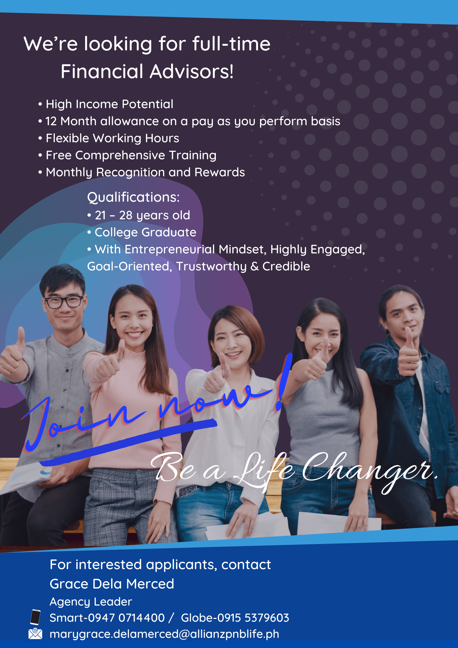 ALLIANZ PNB Life is hiring UNIVERSITY OF SAN AGUSTIN