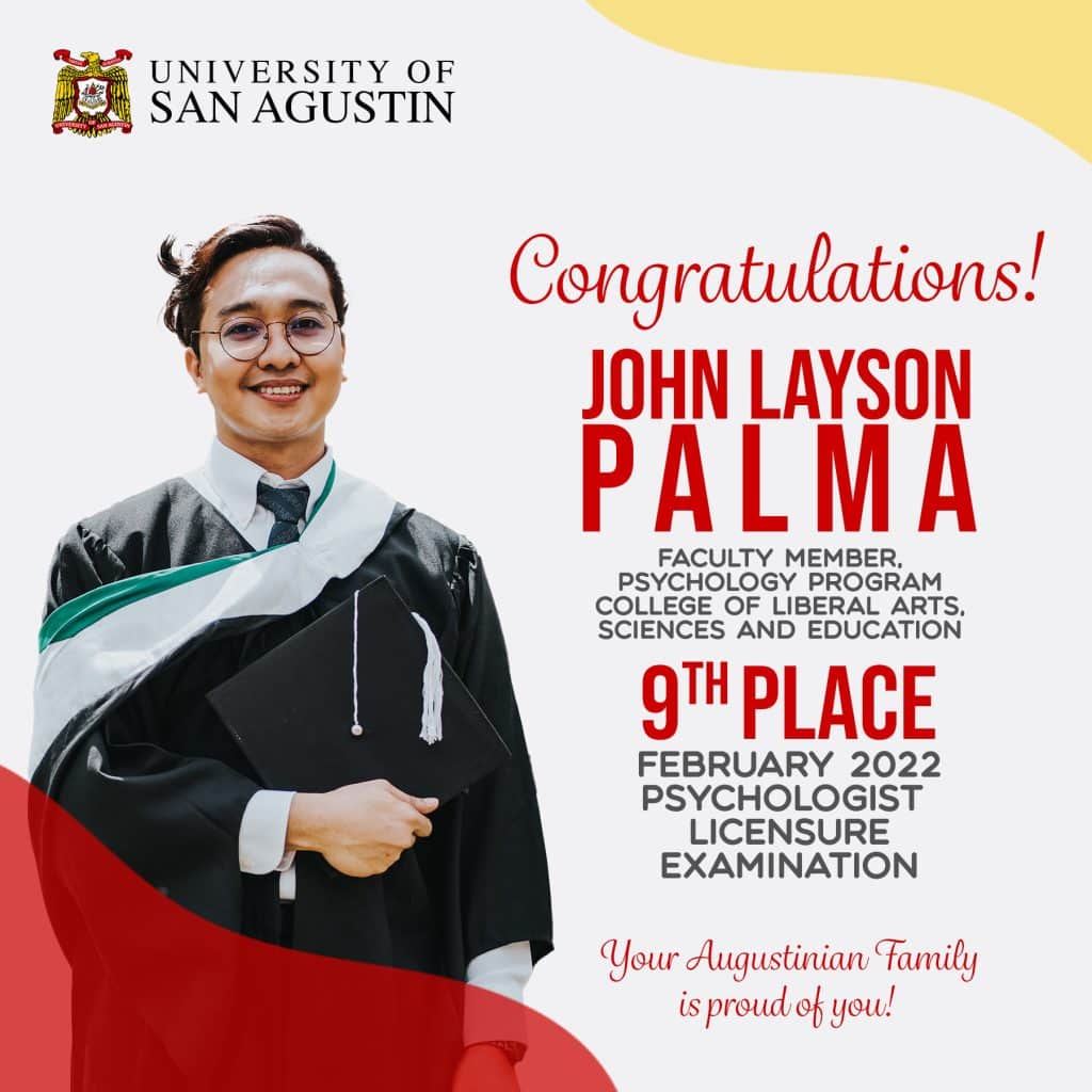 9th in the February 2022 Psychologist Licensure Examination