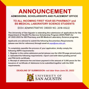 Advisory ASPO DOH PSSP Application