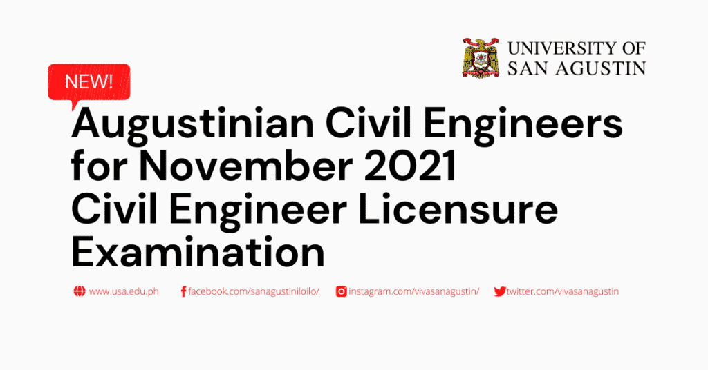 Augustinian Civil Engineers for November 2021 Civil Engineer Licensure Examination