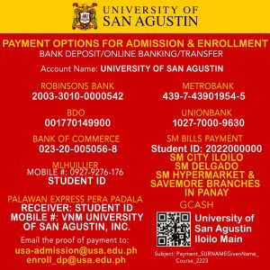 University-of-San-Agustin-Updated-Payment-Option