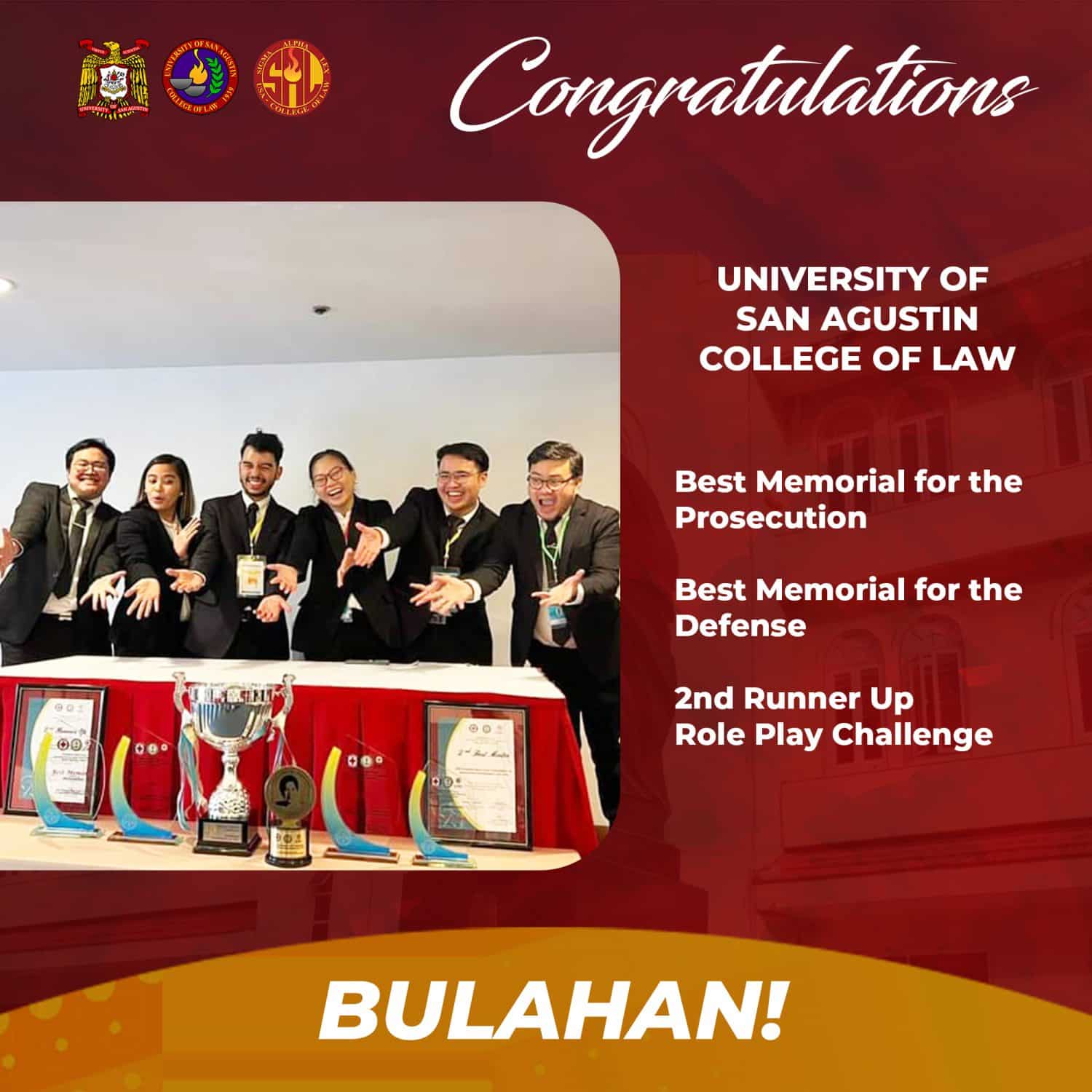 USA College of Law Moot Court Team wins back-to-back Championship - Bulahan