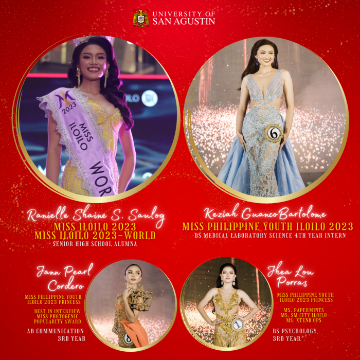 Augustinian Beauties Dominate Local Pageants - UNIVERSITY OF SAN AGUSTIN