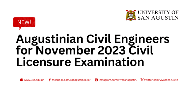 New Augustinian Civil Engineers For November 2023 Civil Licensure Examination University Of