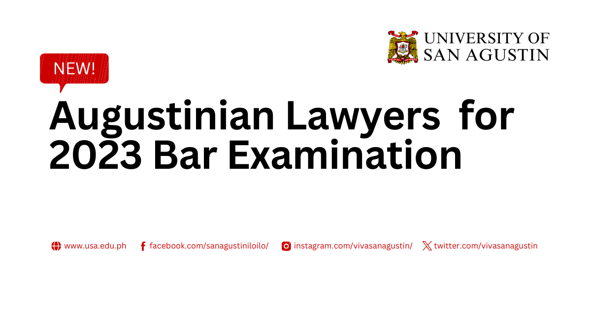 NEW! Augustinian Lawyers for 2023 Bar Examination UNIVERSITY OF SAN