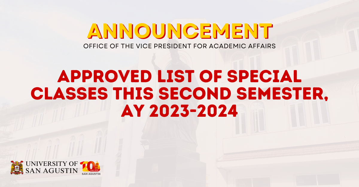 [UPDATED] Approved List of Special Classes this Second Semester, AY ...