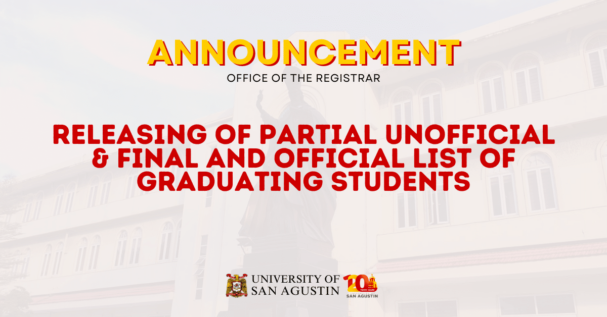 Releasing of Partial Unofficial & Final and Official List of Graduating ...