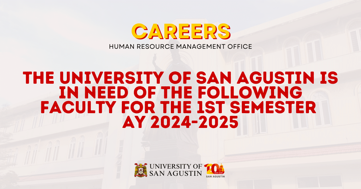 We are hiring - UNIVERSITY OF SAN AGUSTIN